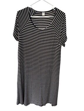 Old Navy Black & White Striped Women's Tee Dress